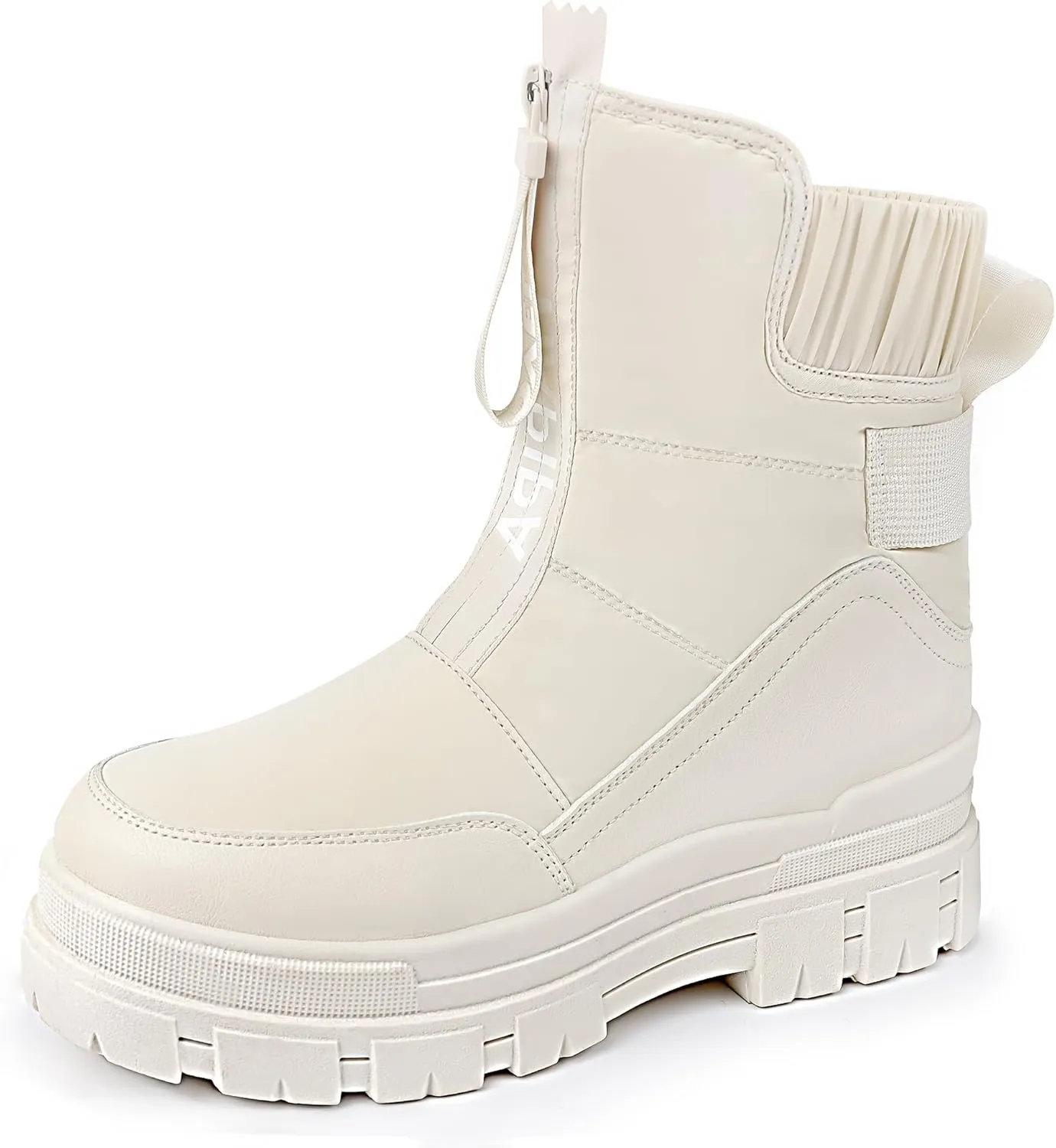 Winter Boots for Women Waterproof, Snow Boots for Women, Womens Mid Calf Low Heel Zip Up Anti-Slip Warm Booties Comfortable for Outdoor Walking Hiking