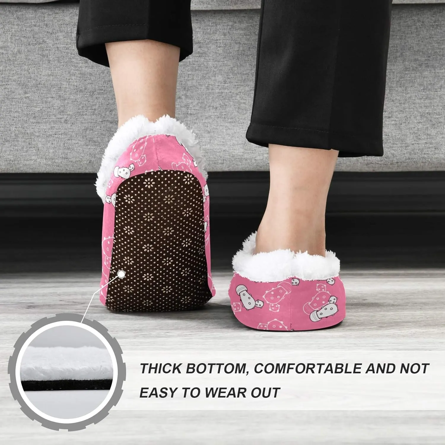 Winter House Slippers for Women/Men with Golden Snowflakes On Deep Blue Element Cozy Fleece Slippers