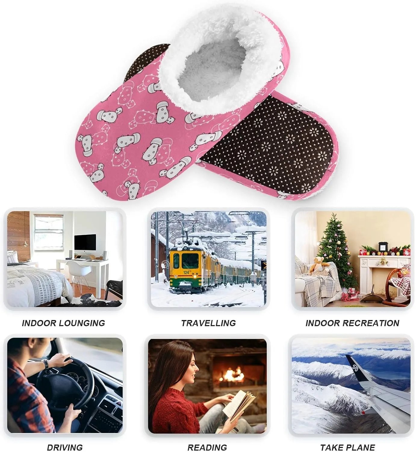 Winter House Slippers for Women/Men with Golden Snowflakes On Deep Blue Element Cozy Fleece Slippers