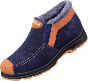 Winter Shoes for Men Fur Warm Non-Slip Outdoor Casual Lined Booties Slip on Winter Boots Snow Shoes for Men