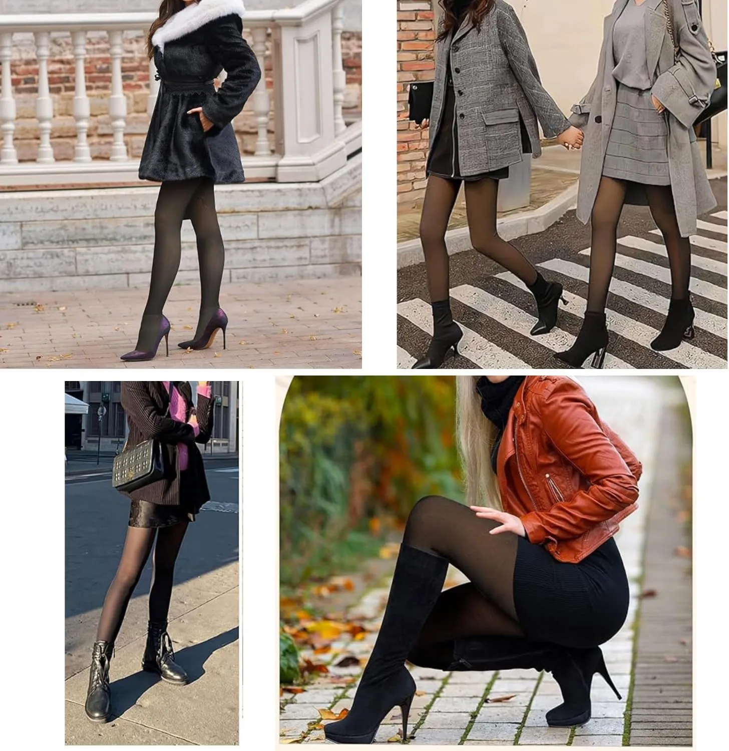 Women Fleece Lined Leggings Tights Warm Pantyhose Fake Translucent for Winter