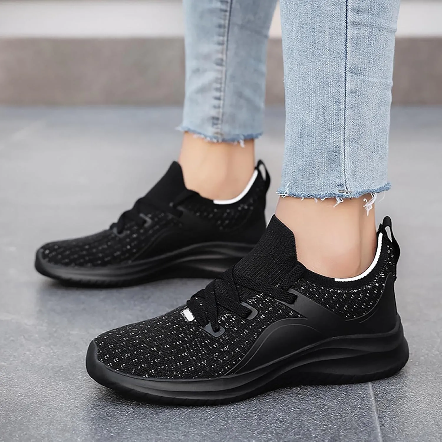 Women Gym Shoes Breathable Mesh Soft Platform Slip On Sneakers Summer Casual Comfortable Non Slip Running Sport Shoes