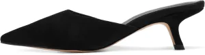 Women Kitten Heels Mules Closed Pointed Toe Slip on Backless Stiletto Slingback Heels Wedding Dress Pumps Shoes