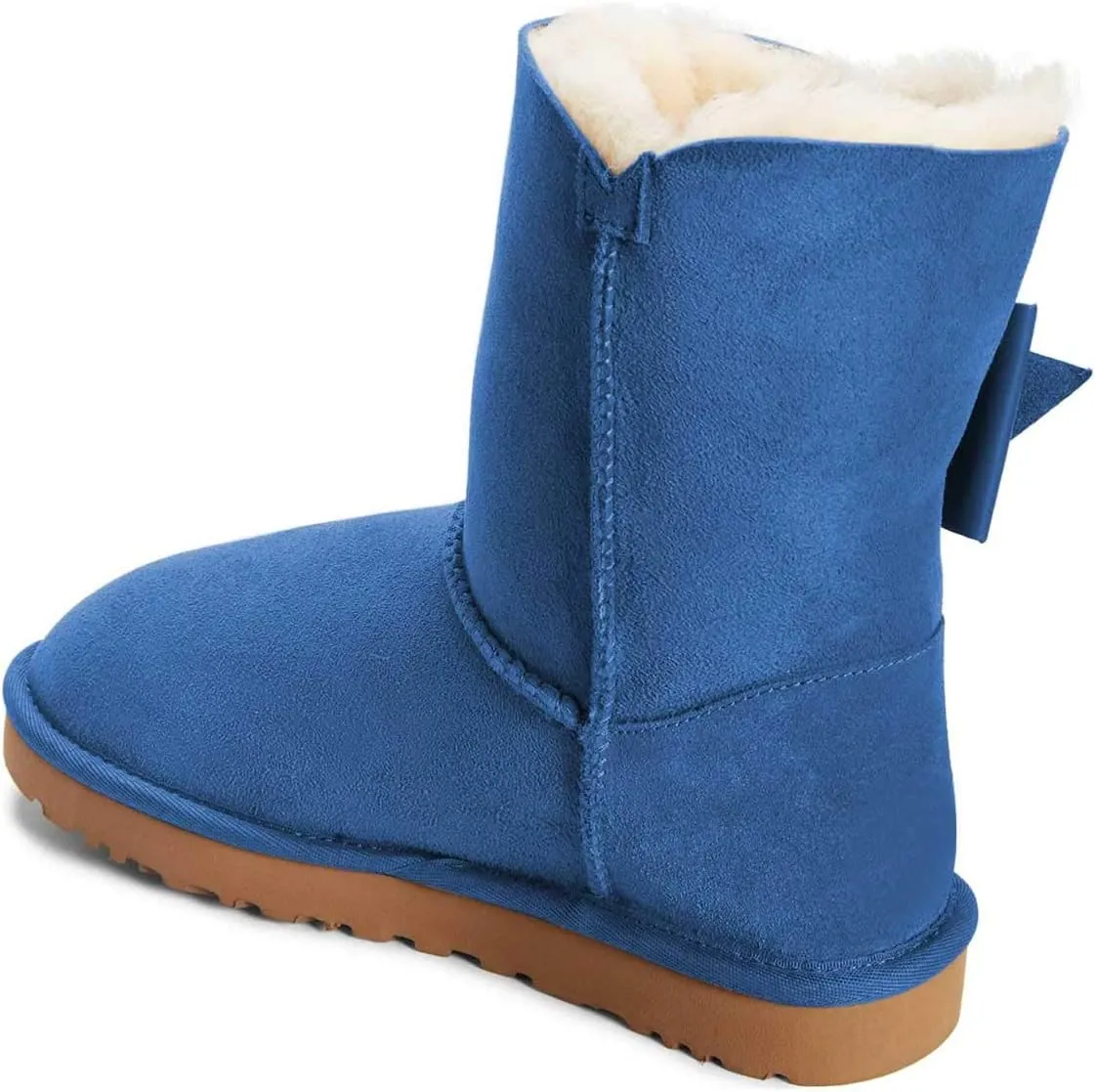 Women Mid Calf Snow Boots Warm Fur Winter Flats Booties Comfortable Casual Shoes Size 4-15 US