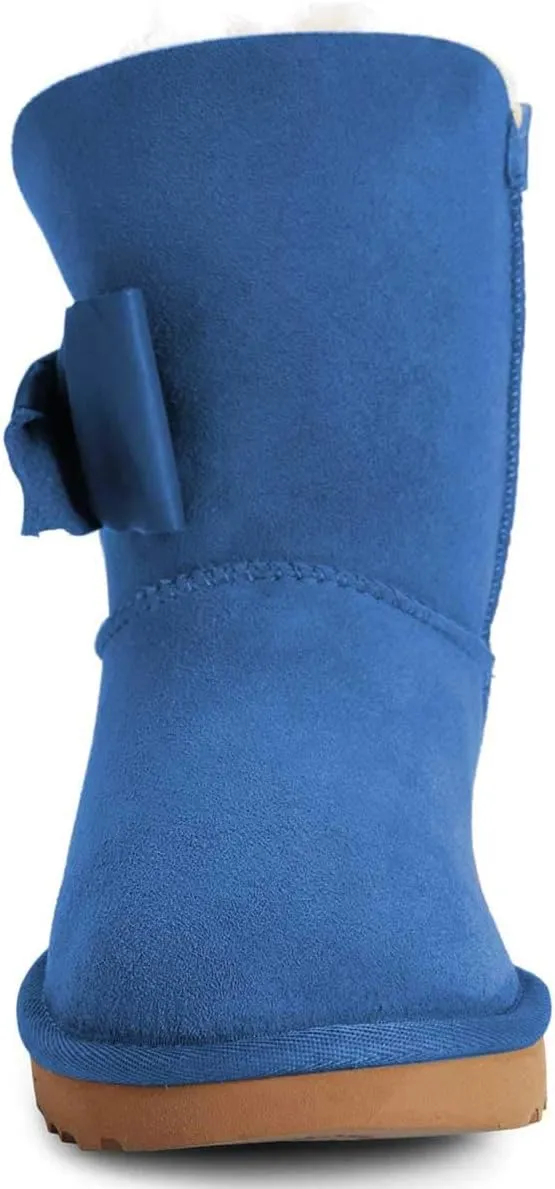 Women Mid Calf Snow Boots Warm Fur Winter Flats Booties Comfortable Casual Shoes Size 4-15 US