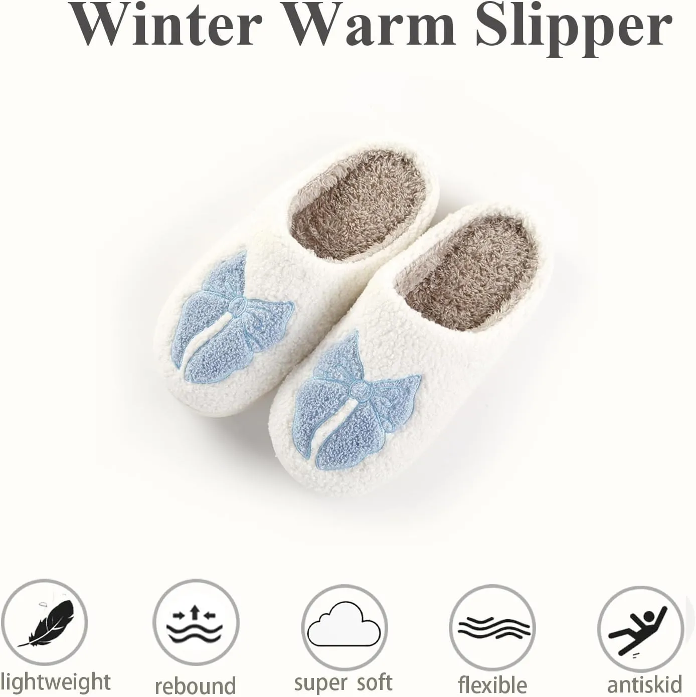 Women Retro Colorful Books Slippers Plush Warm House Slippers,Casual Home Shoes Soft Plush Slip-on Slippers Outdoor Indoor Bedroom Shoes