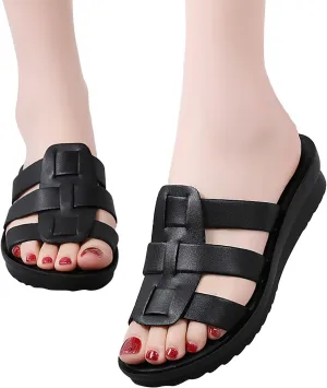 Women Thick Sole Sandals Casual Large Size Beach Shoes Adhesive Anti Slip Slippers Lightweight Seaside Vacation Summer Sandal