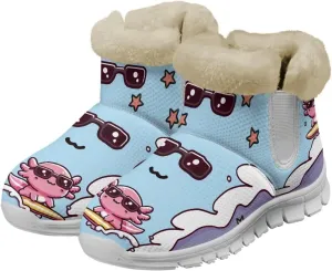 Women Warm Winter Shoes Ankle Booties with Plush Flannel Lining Memory Foam Non Slip Snow Booties
