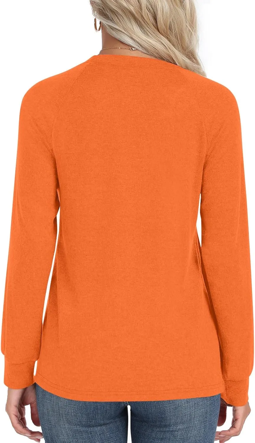 Womens 2025 Fall Tunic Tops Casual Long Sleeve Pleated Blouse Warm Loose Dressy Tshirt For Legging