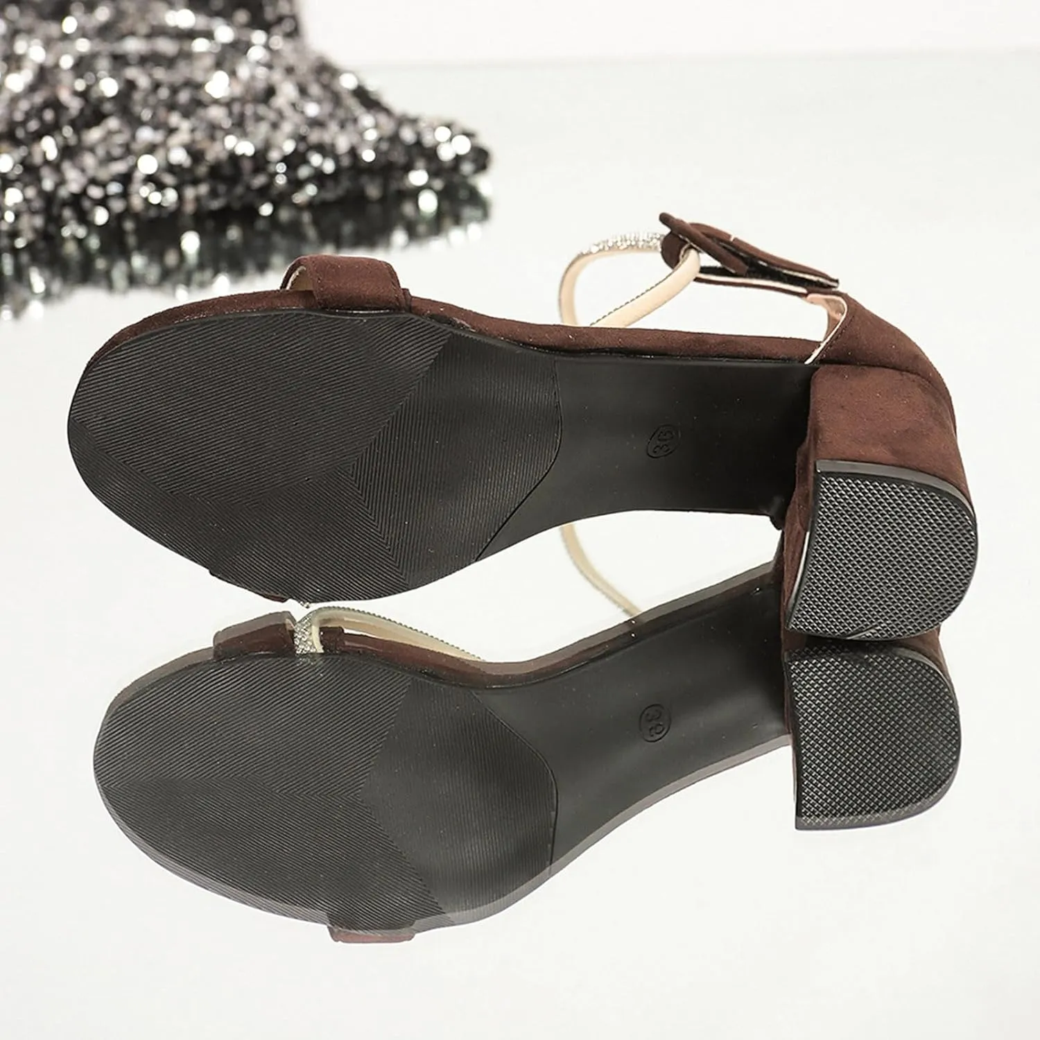 Womens Chunky Low Heel Pump Sandals Cross Strappy Open Toe Wedding Evening Party Dress Shoes Ankle Buckle Pump Heels
