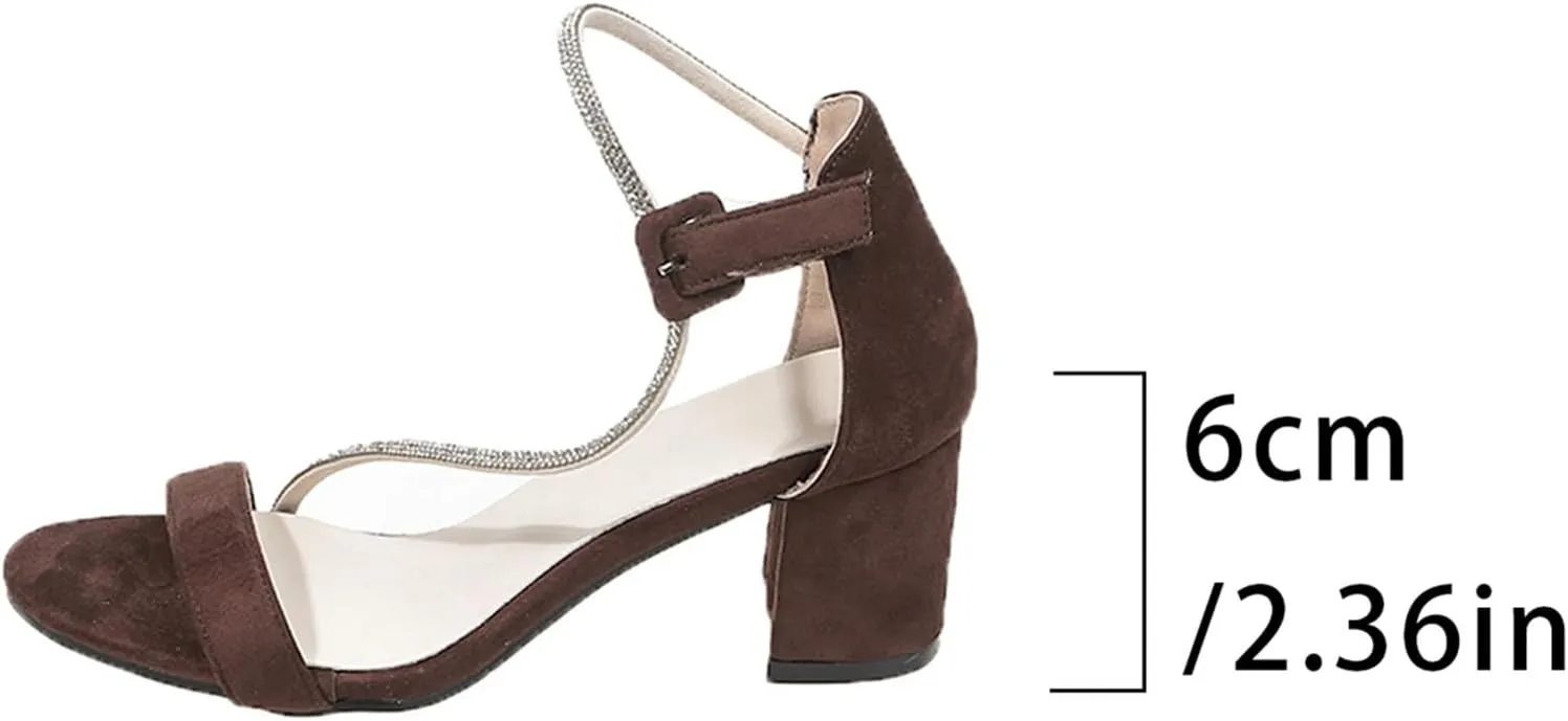 Womens Chunky Low Heel Pump Sandals Cross Strappy Open Toe Wedding Evening Party Dress Shoes Ankle Buckle Pump Heels