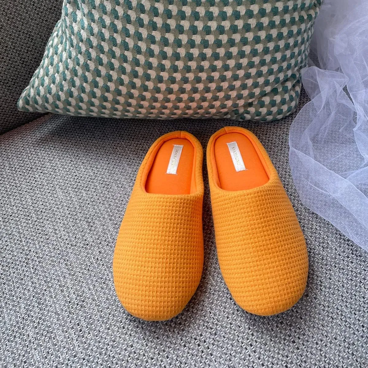 Womens Cotton Lightweight House Slippers With Memory Foam, Washable & Cozy Slip On