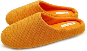 Womens Cotton Lightweight House Slippers With Memory Foam, Washable & Cozy Slip On