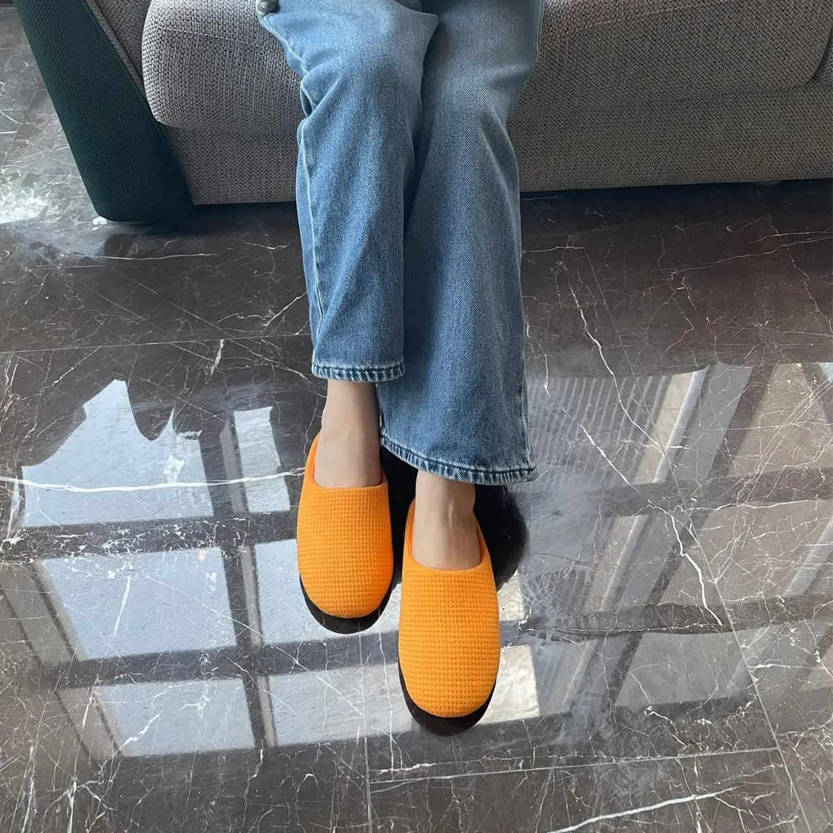 Womens Cotton Lightweight House Slippers With Memory Foam, Washable & Cozy Slip On