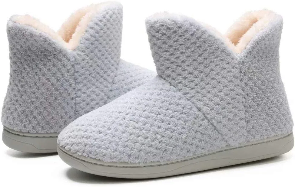 Women's Cozy Bootie Slippers Fuzzy Outdoor Indoor House Slippers