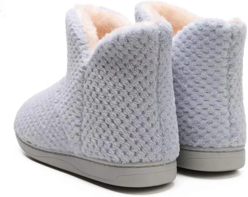Women's Cozy Bootie Slippers Fuzzy Outdoor Indoor House Slippers