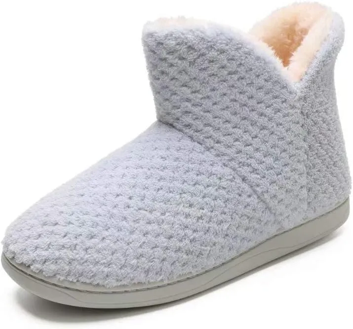 Women's Cozy Bootie Slippers Fuzzy Outdoor Indoor House Slippers