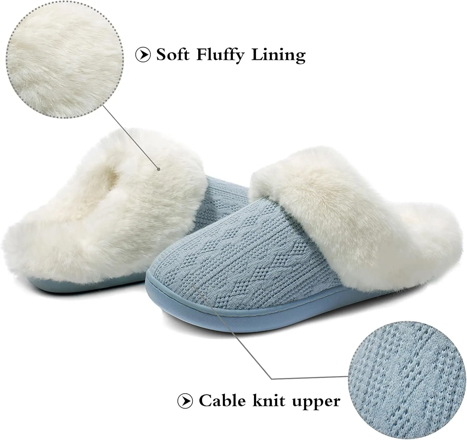 Womens Cozy Fuzzy Plaid House Slippers Memory Foam Slip on Indoor Outdoor