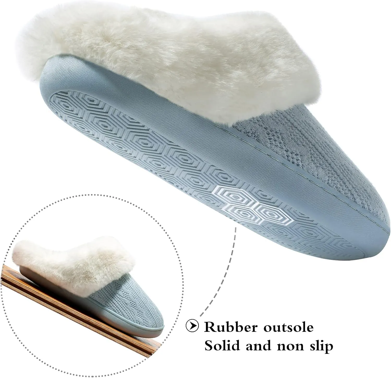 Womens Cozy Fuzzy Plaid House Slippers Memory Foam Slip on Indoor Outdoor