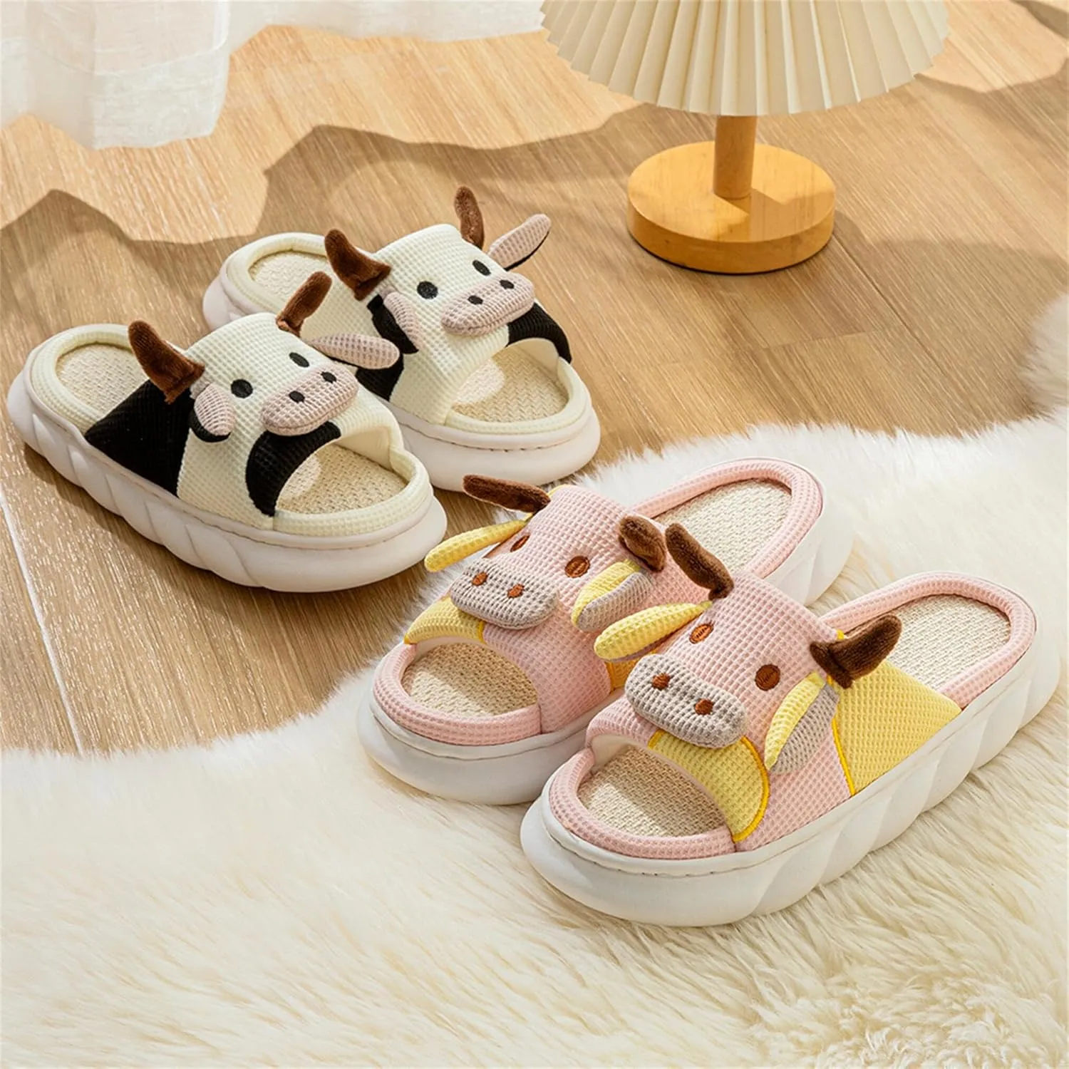 Women's Cute Animal Pig Slippers - Soft, Cosy Four Seasons Home Linen Slippers