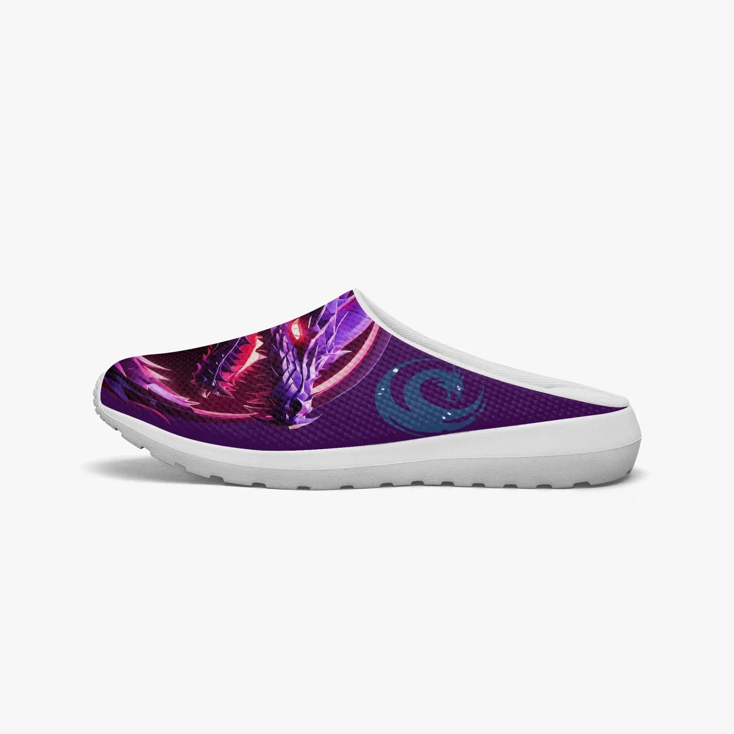 Women's Electric Purple Dragon Slip-On Shoes
