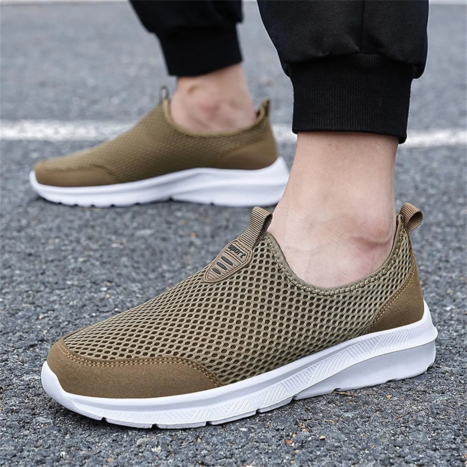 Women's Fashion Sneaker Mesh Slip On Black Non Slip Shoes for Women Comfortable Shoes Men Casual Casual Loafers for Women Men's White Sneakers