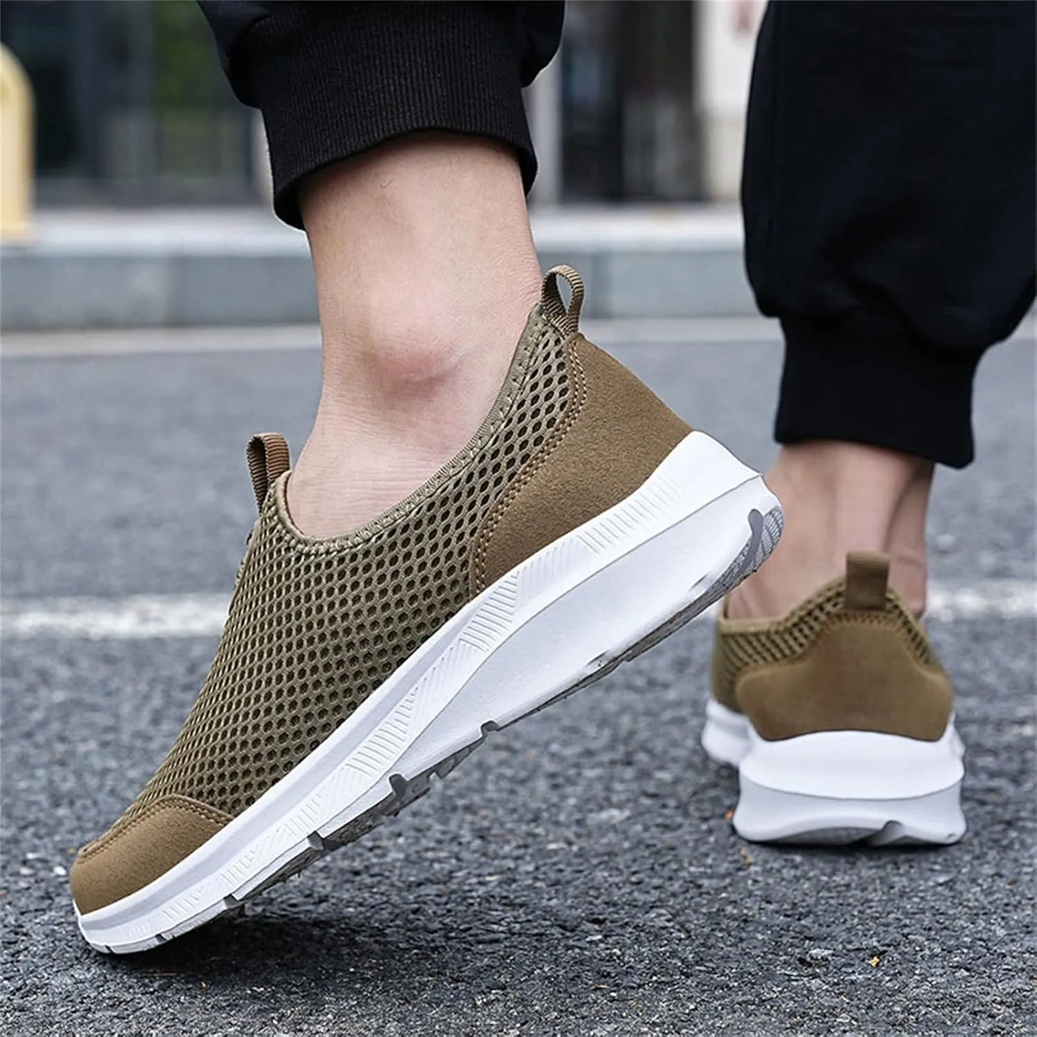 Women's Fashion Sneaker Mesh Slip On Black Non Slip Shoes for Women Comfortable Shoes Men Casual Casual Loafers for Women Men's White Sneakers