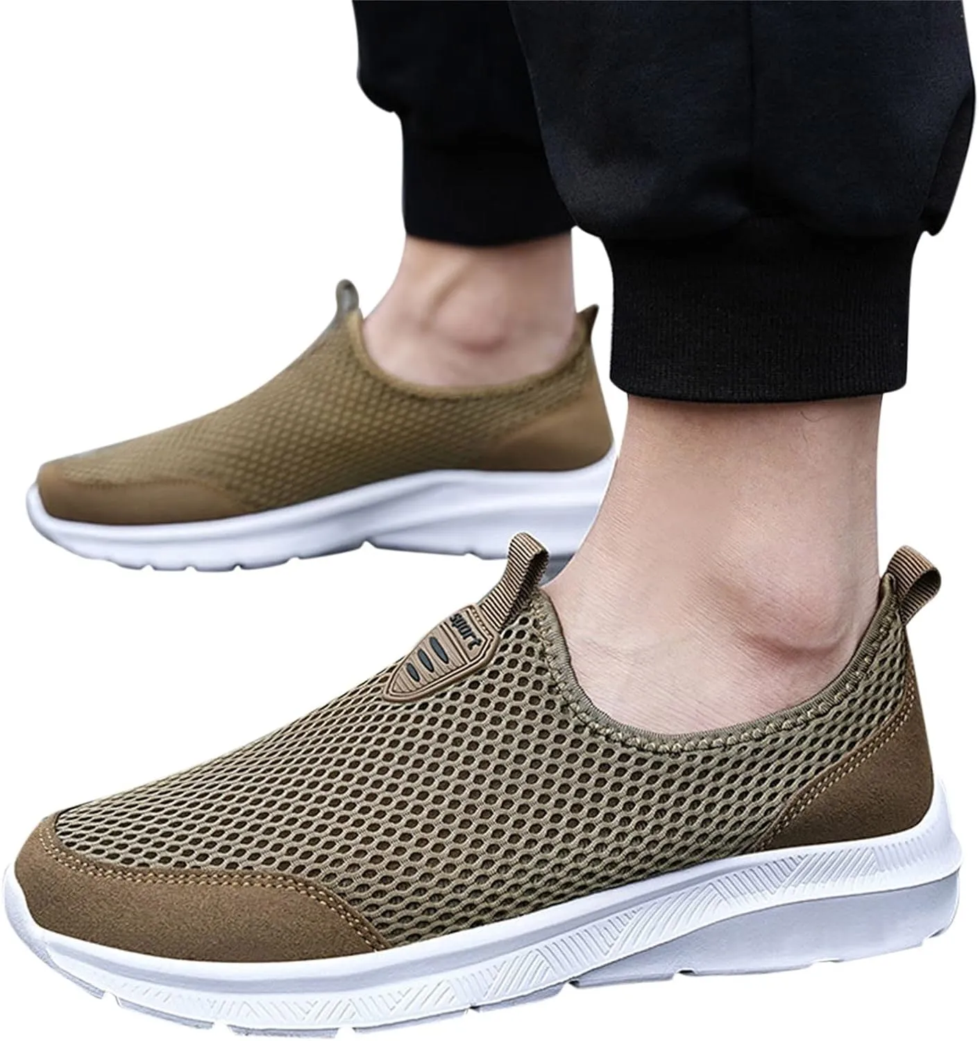 Women's Fashion Sneaker Mesh Slip On Black Non Slip Shoes for Women Comfortable Shoes Men Casual Casual Loafers for Women Men's White Sneakers