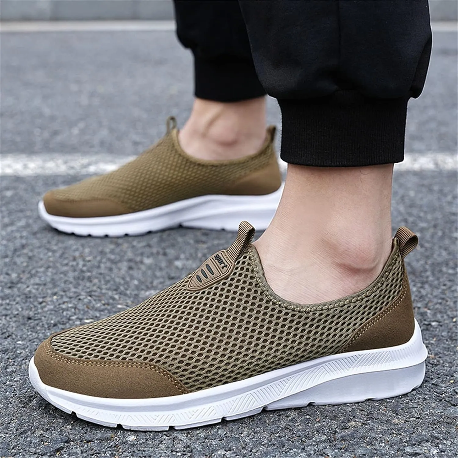 Women's Fashion Sneaker Mesh Slip On Black Non Slip Shoes for Women Comfortable Shoes Men Casual Casual Loafers for Women Men's White Sneakers