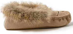 Women's Faux-Fur Beaded Vegan Moccasin Slipper Shoes