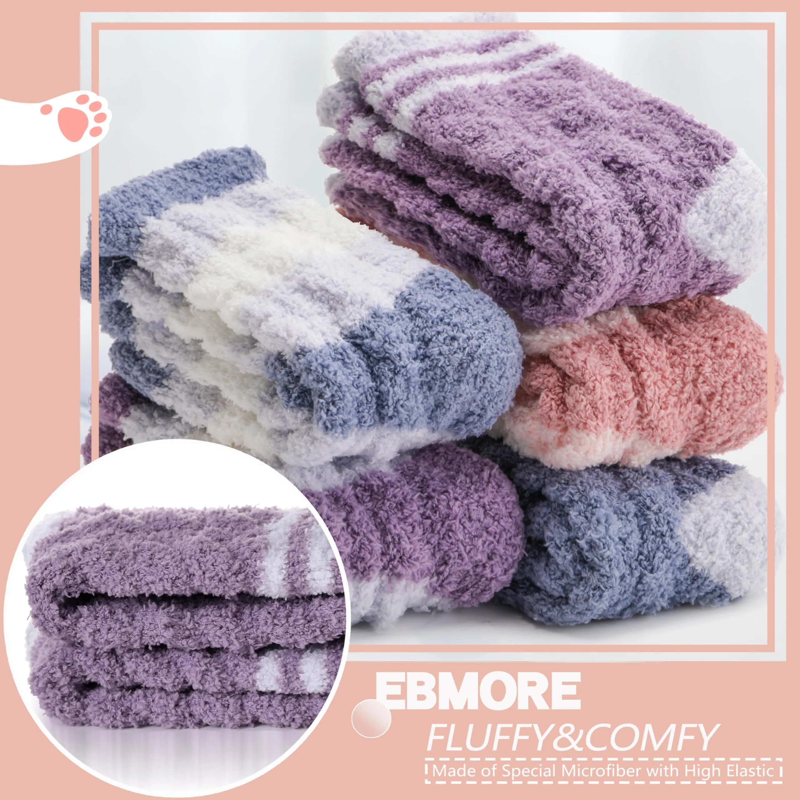 Womens Fluffy Cozy Socks