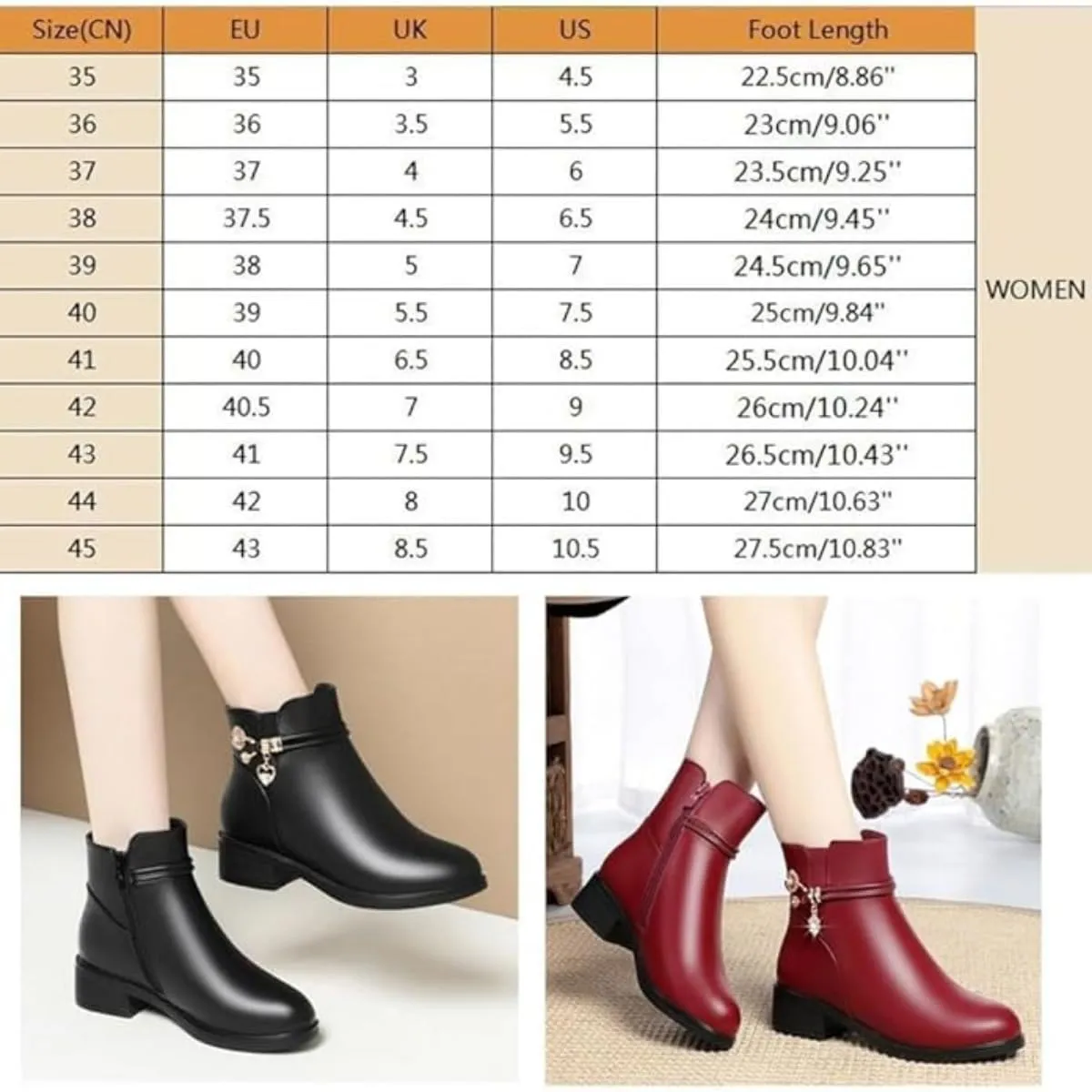 Women's Genuine Leather Wool Orthopedic Boots, Waterproof Orthopedic Warm Boots Winter Warm Fleece Wedge Snow Boots