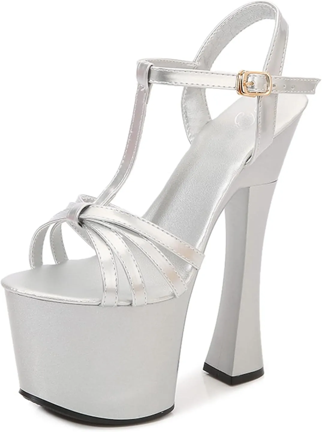 Women's High Heel Sandals Chunky Heel Fish Mouth Platform Sandals Sexy Catwalk Nightclub Model High Heels Heel Height 17Cm/6.6In