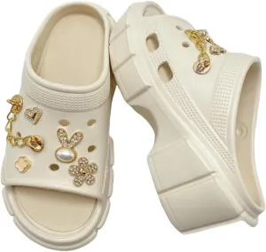 Women's High Heeled Clogs, Slippers Platform Sandals for Beach, Pool, Yard, Garden