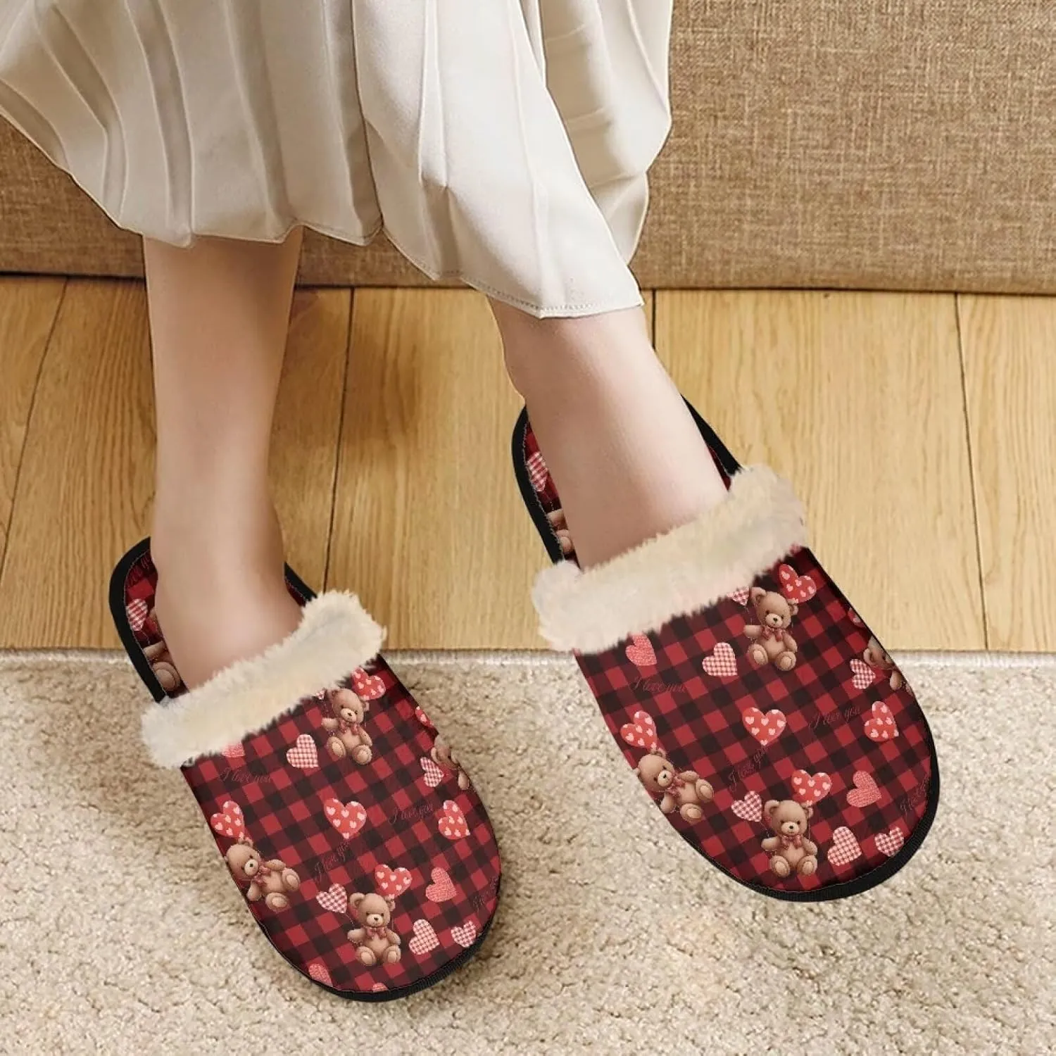 Women's House Shoes Full Fuzzy Ultra Lightweight Winter Slippers