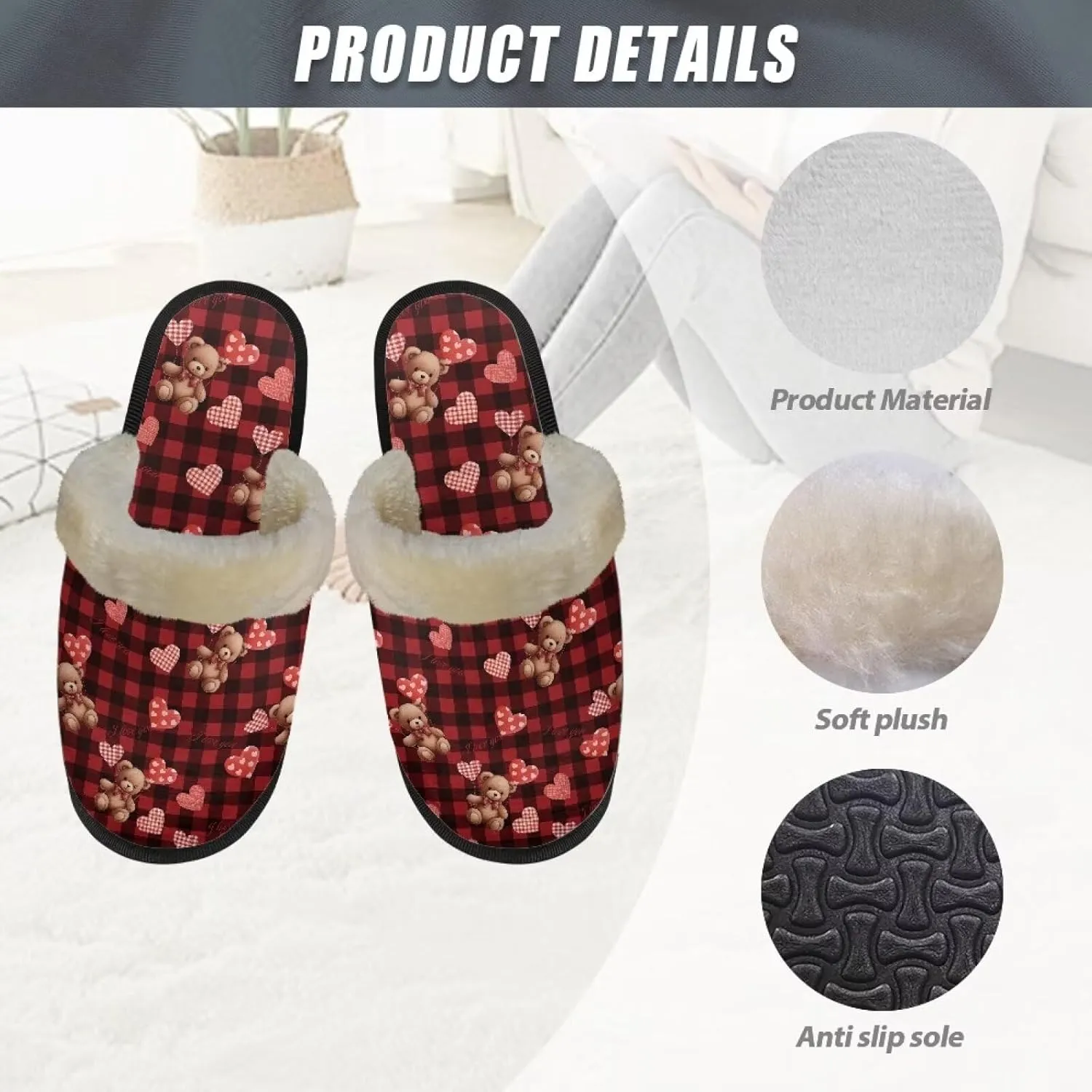 Women's House Shoes Full Fuzzy Ultra Lightweight Winter Slippers
