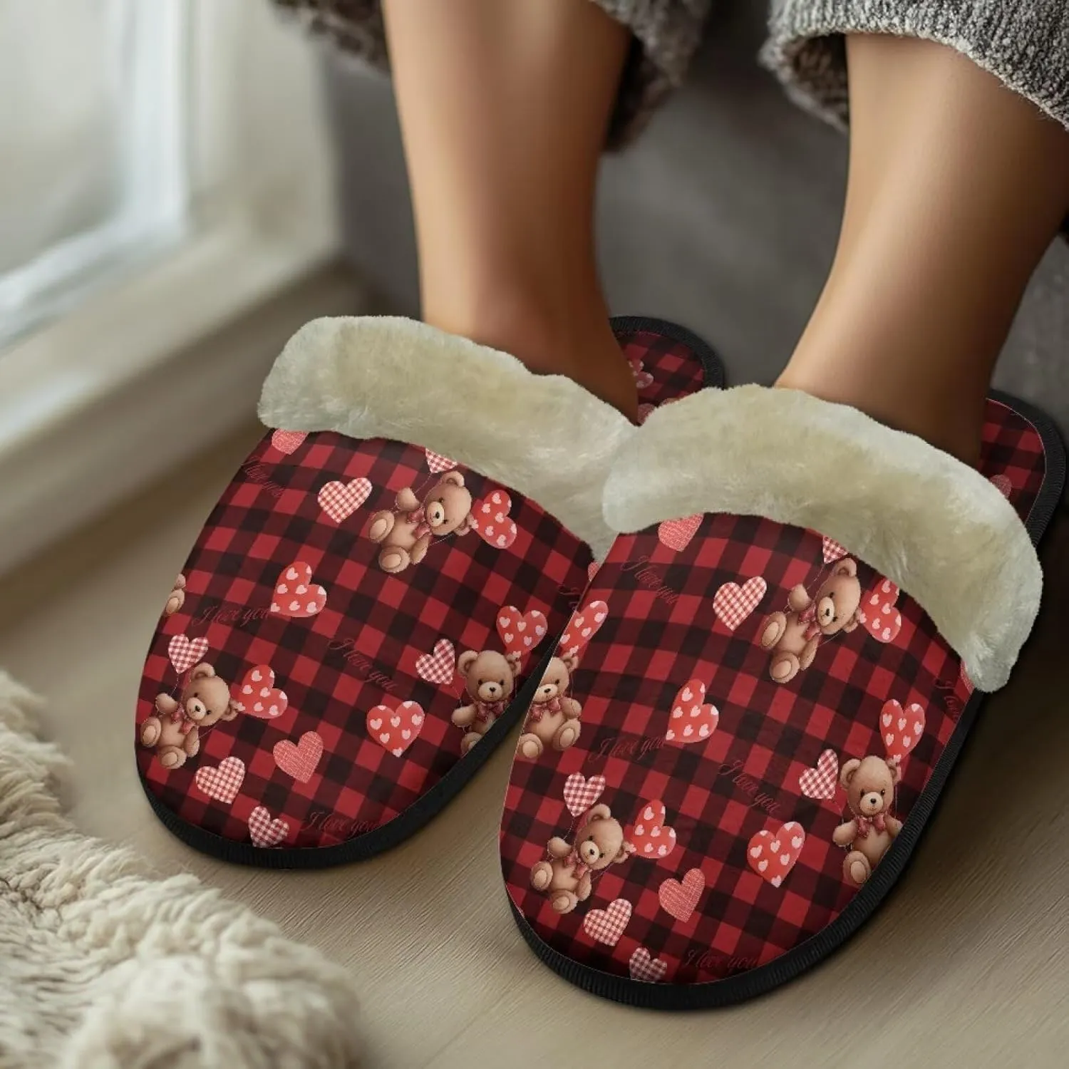 Women's House Shoes Full Fuzzy Ultra Lightweight Winter Slippers