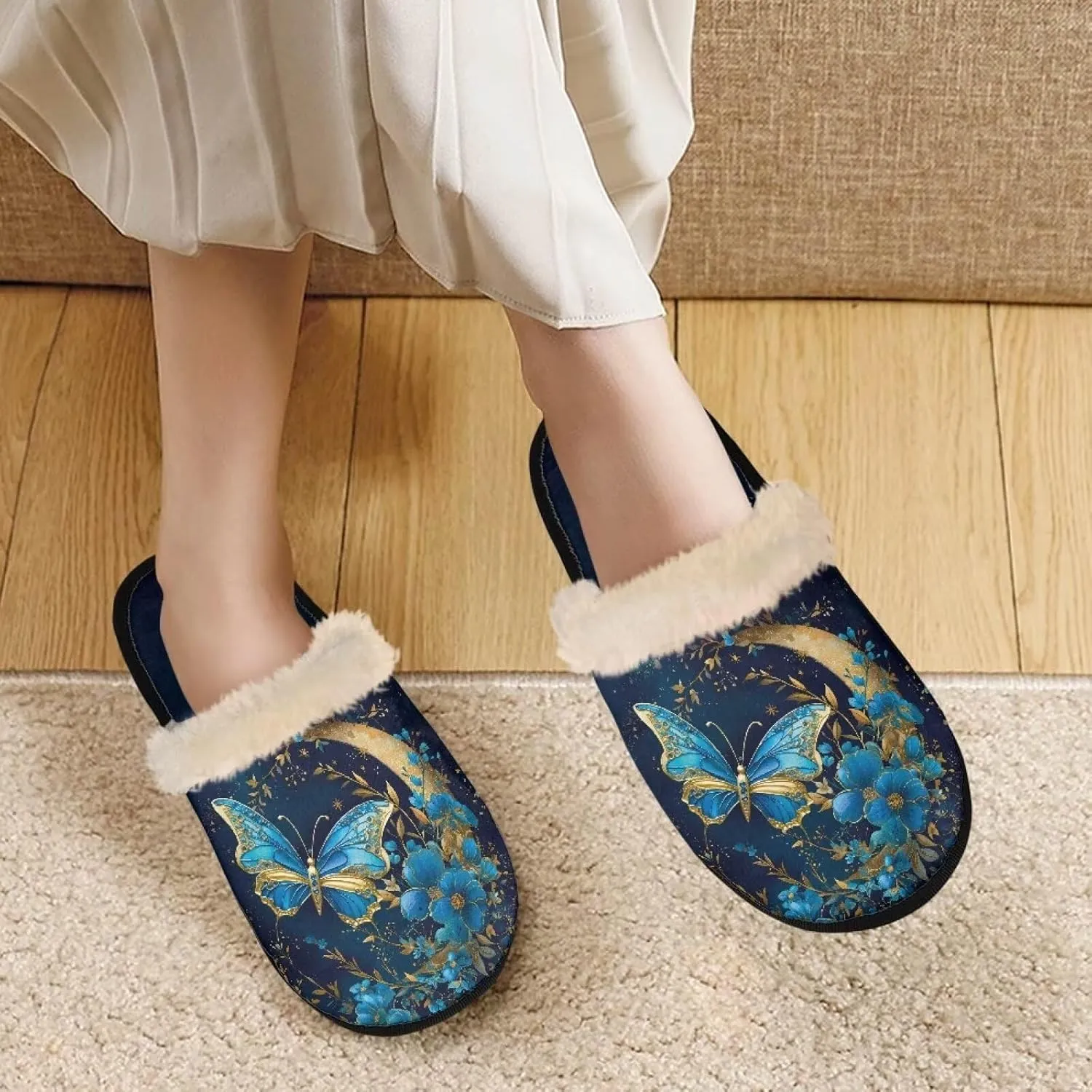 Women's House Shoes Full Fuzzy Ultra Lightweight Winter Slippers