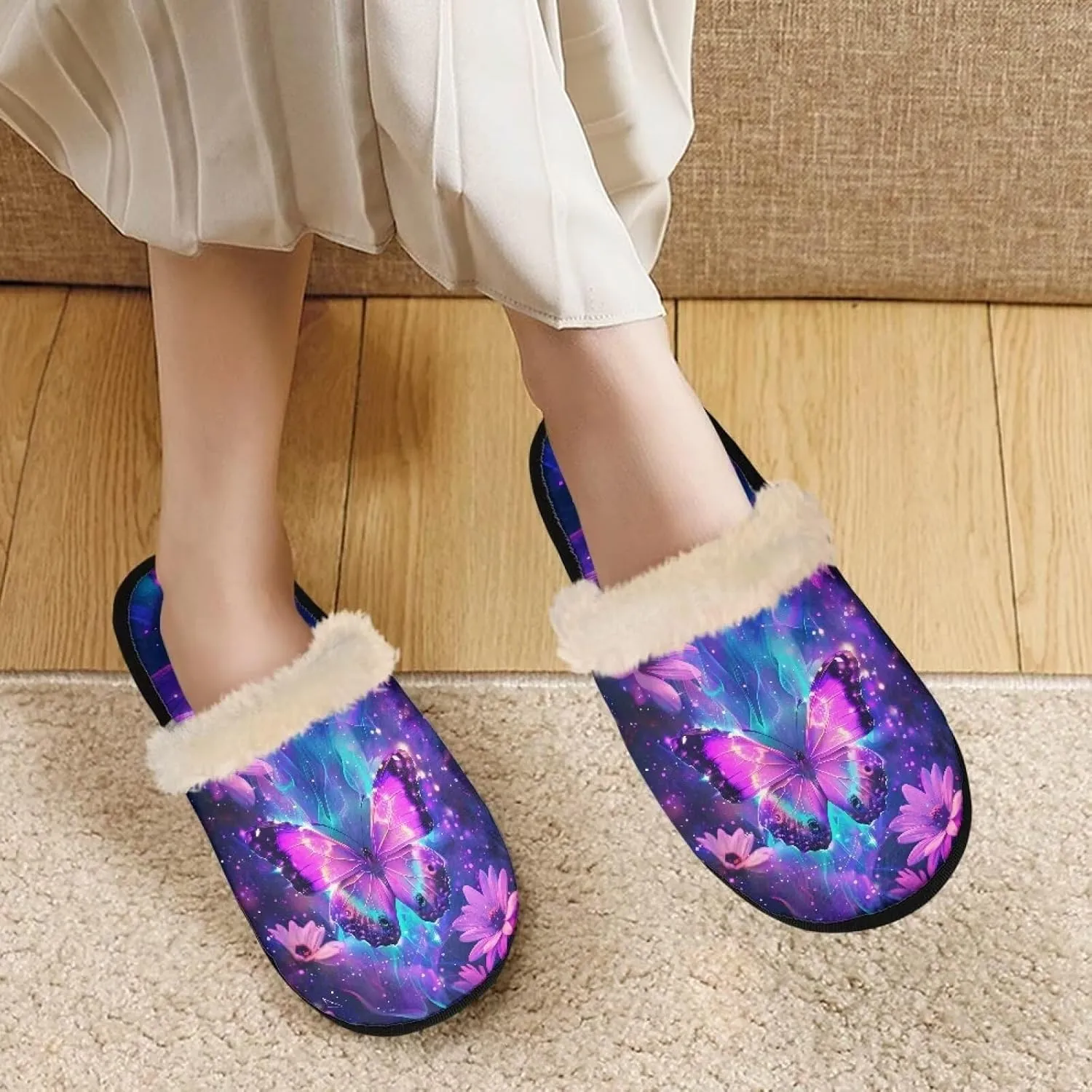 Women's House Shoes Full Fuzzy Ultra Lightweight Winter Slippers
