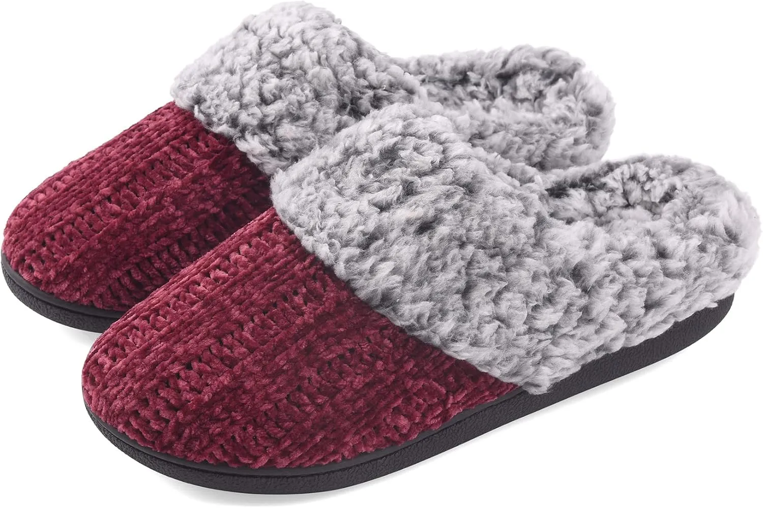 Women's House Slippers Memory Foam Fuzzy Slip on Slide Slippers Ladies Soft Bedroom Shoes for Indoor & Outdoor