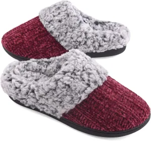 Women's House Slippers Memory Foam Fuzzy Slip on Slide Slippers Ladies Soft Bedroom Shoes for Indoor & Outdoor