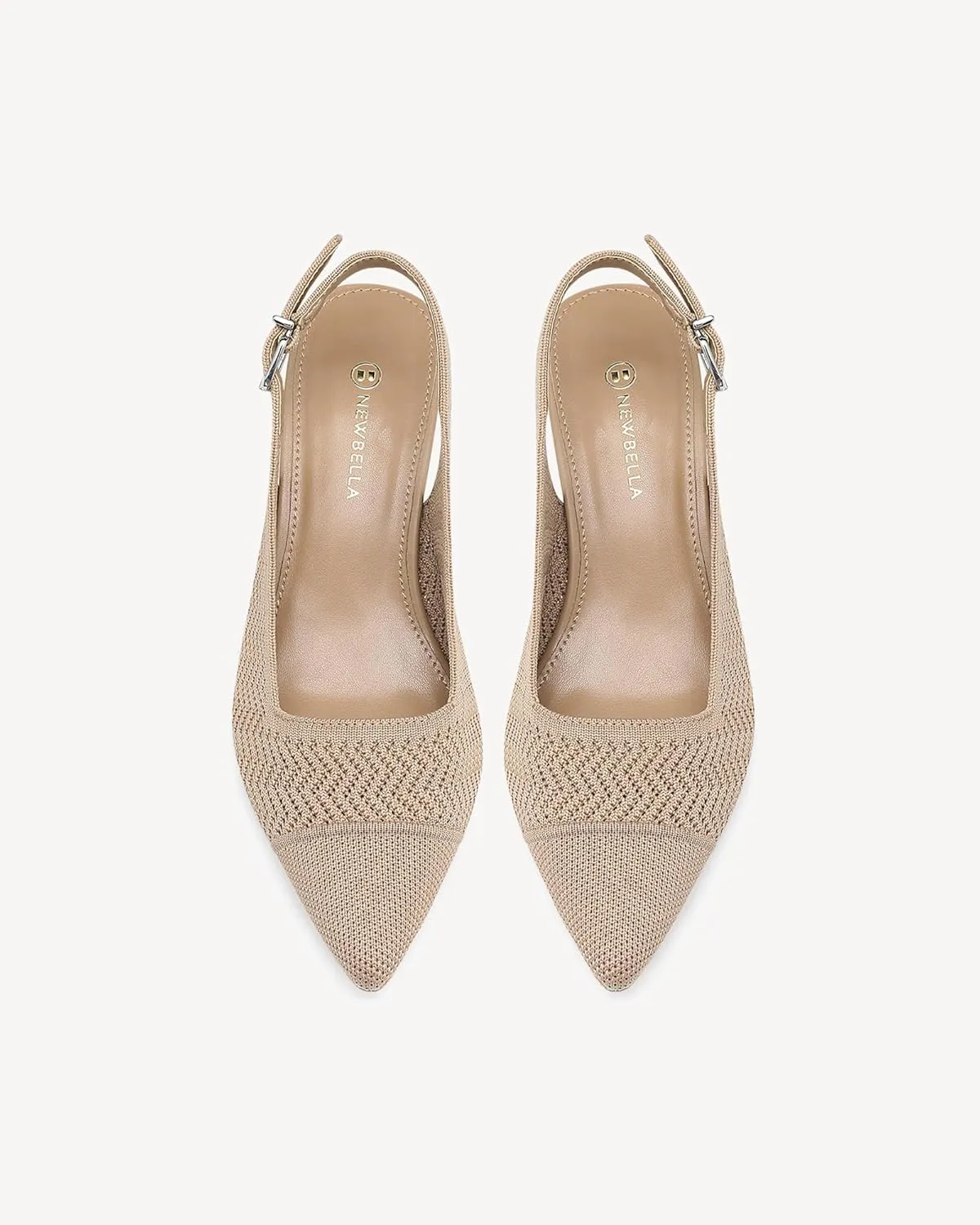 Women's Knit Pointed Toe Chunky Heel Sandals - Chunky Block Heel Summer Shoes, Breathable Sandals for Business and Daily Wear