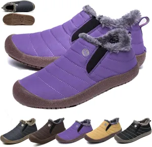 Womens Men Waterproof Warm Plush Lined Outdoor Snow Ankle Boots, Fashionable Winter Shoes for Ultimate Comfort