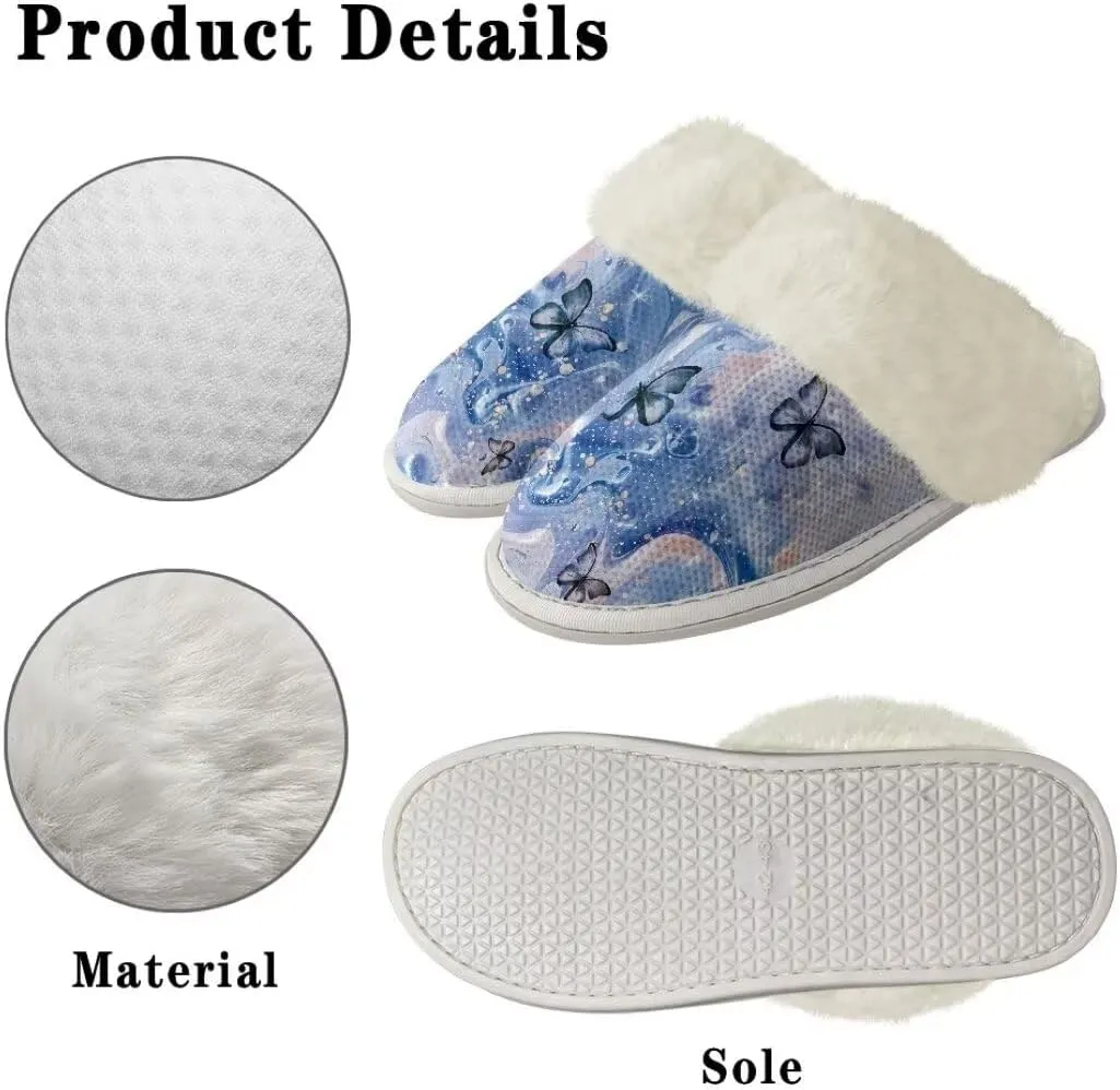 Womens Mens Fuzzy Slippers Lightweight Non-Slip House Shoes Indoor Outdoor Slipper