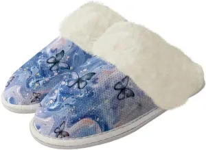 Womens Mens Fuzzy Slippers Lightweight Non-Slip House Shoes Indoor Outdoor Slipper