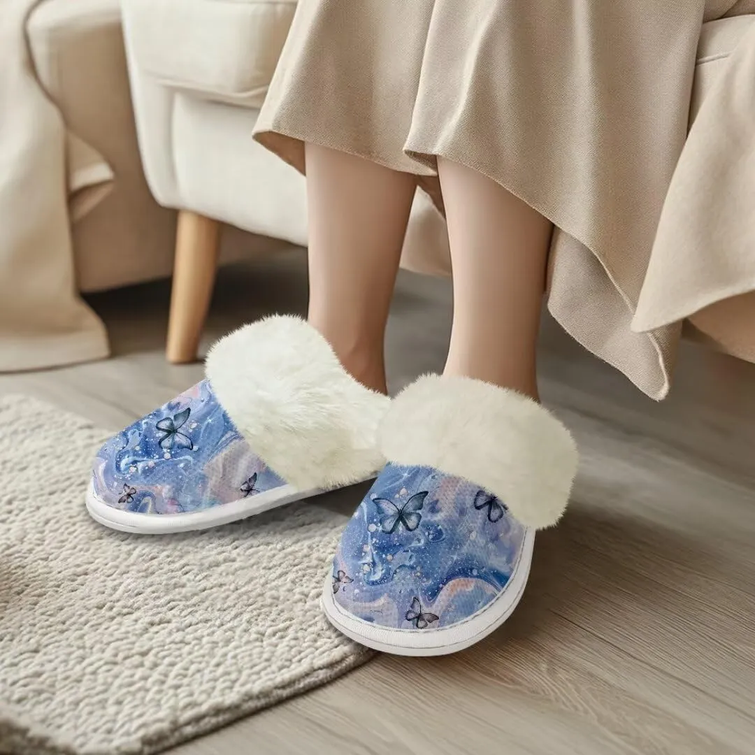 Womens Mens Fuzzy Slippers Lightweight Non-Slip House Shoes Indoor Outdoor Slipper