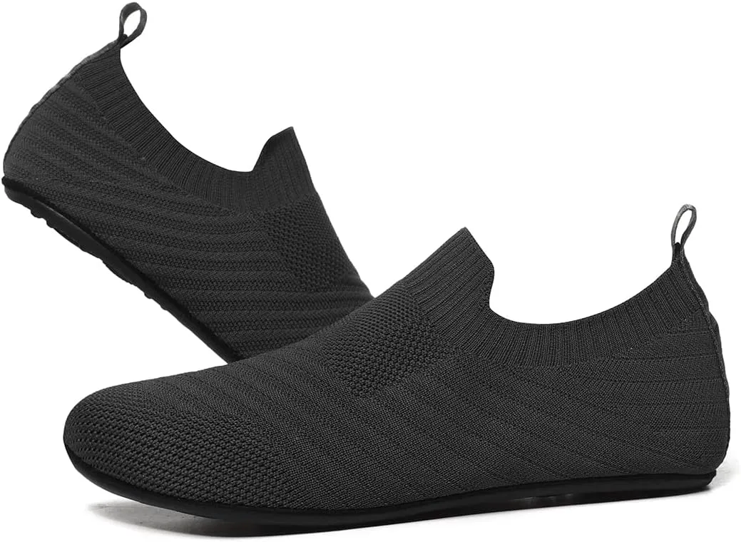 Womens Mens Slippers with Rubber Sole Ultra-Lightweight House Slipper Socks Around House Shoes Non Slip Indoor&Outdoor