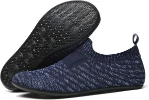 Womens Mens Slippers with Rubber Sole Ultra-Lightweight House Slipper Socks Around House Shoes Non Slip Indoor&Outdoor