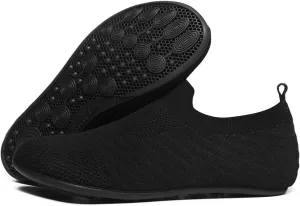 Womens Mens Slippers with Rubber Sole Ultra-Lightweight House Slipper Socks Around House Shoes Non Slip Indoor&Outdoor