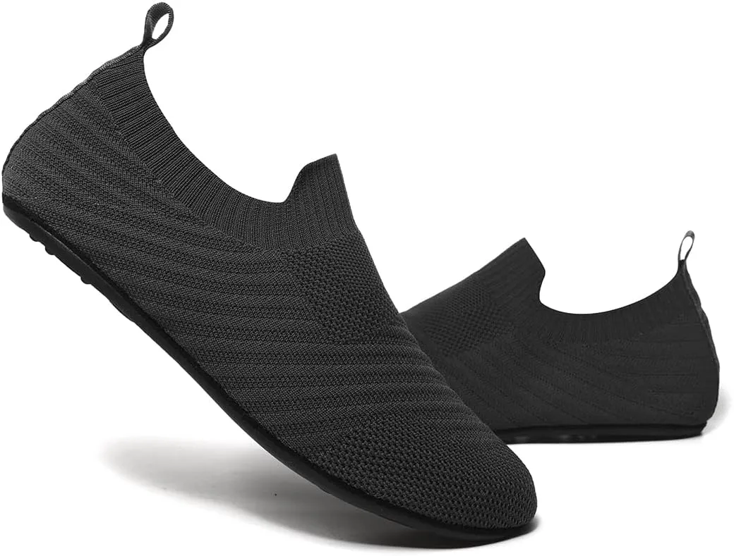 Womens Mens Slippers with Rubber Sole Ultra-Lightweight House Slipper Socks Around House Shoes Non Slip Indoor&Outdoor